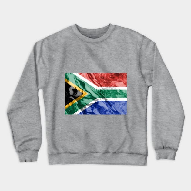 Flag of South Africa - Marble Texture Crewneck Sweatshirt by DrPen